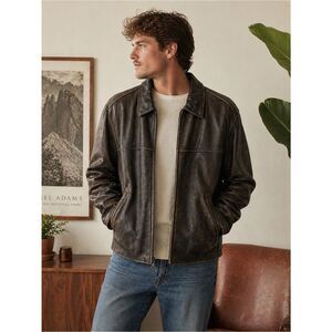🧥 Eddie Bauer Distressed Leather Jacket Men’s Large Brown Vintage Style